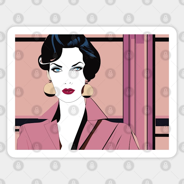 Allurita Art Deco Patrick Nagel 80s Sticker by di-age7